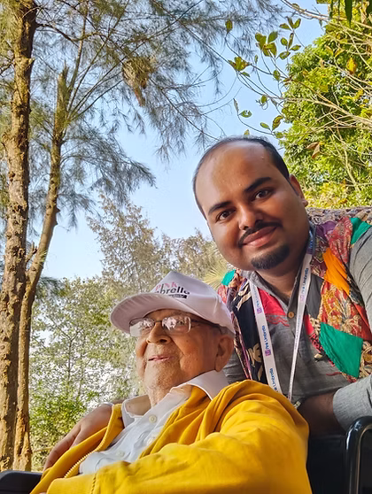 Compassionate caregiver with elderly person